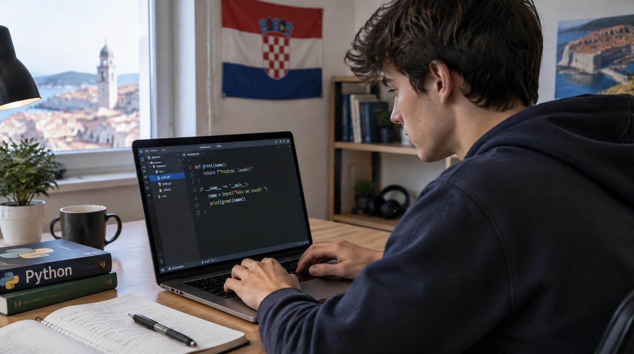 croatian student learning to code