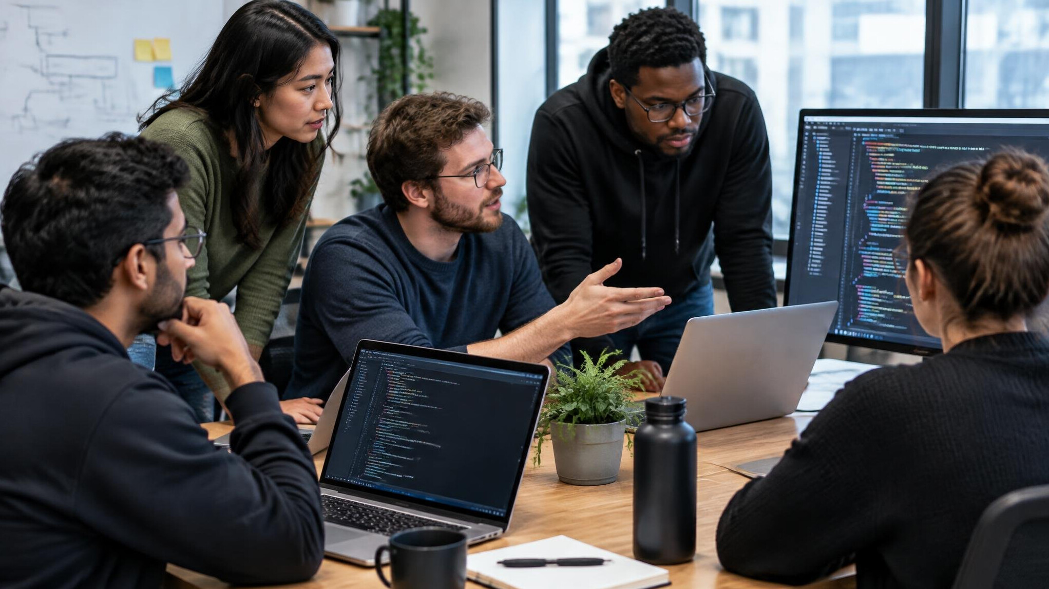 group of programmers collaborating